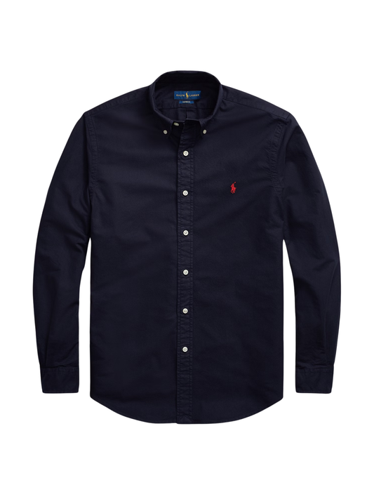 RALPH LAUREN Custom Fit Garment-Dyed Oxford Shirt Navy