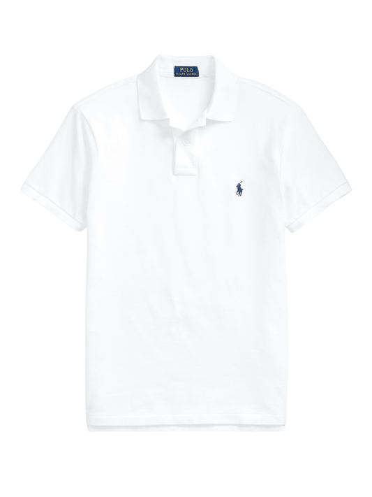 RALPH LAUREN Slim Fit Mesh Polo Shirt White