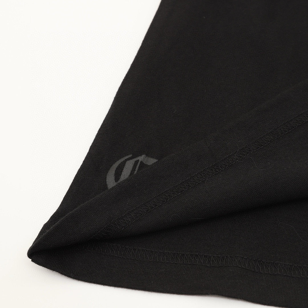 Chrome Hearts Short-Sleeve T-Shirt with Sanskrit Lettering Print at the Neckline
