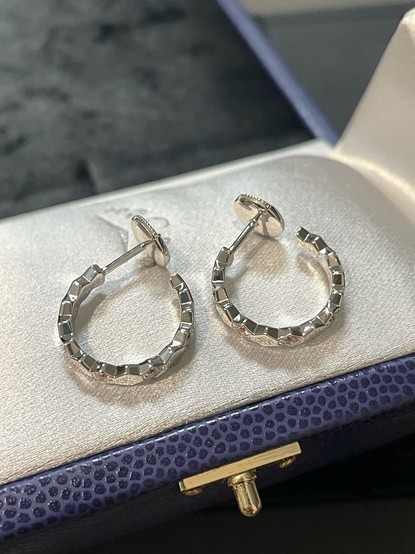 Chaumet Honee Silver Cubic Zirconia Hoop Earrings