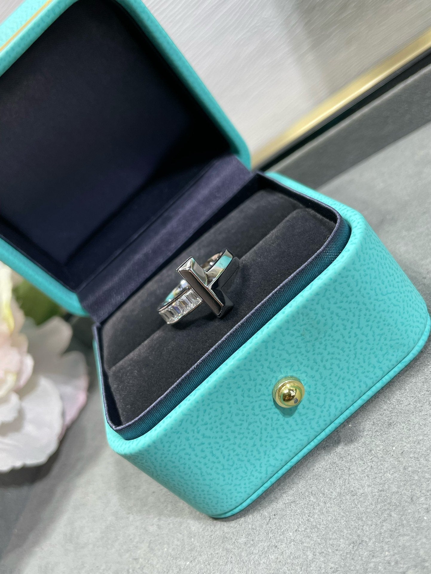 Tiffany T1 Wide 4.5MM Cubic Zirconia Ring