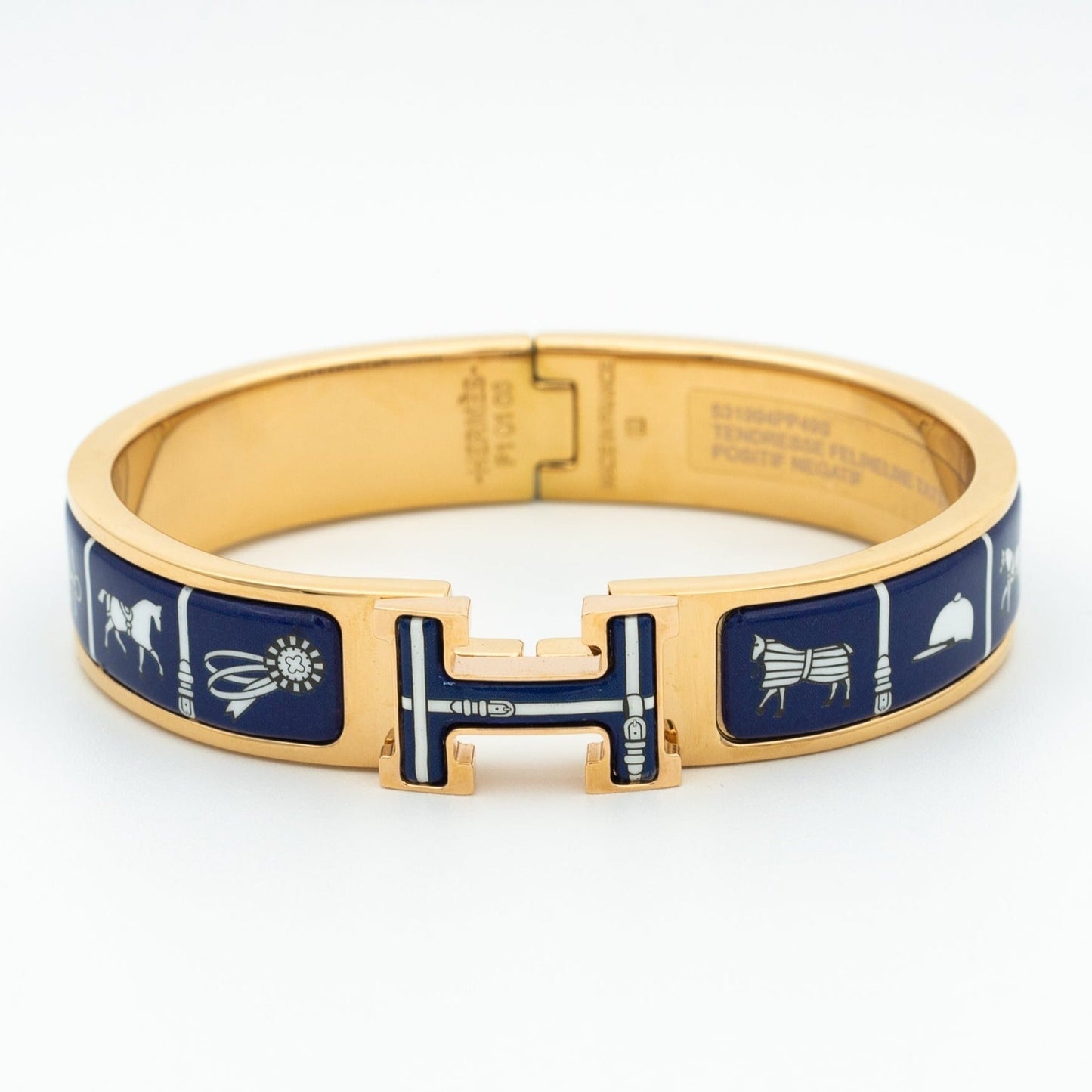 Hermes H Bracelet Blue Ceramic
