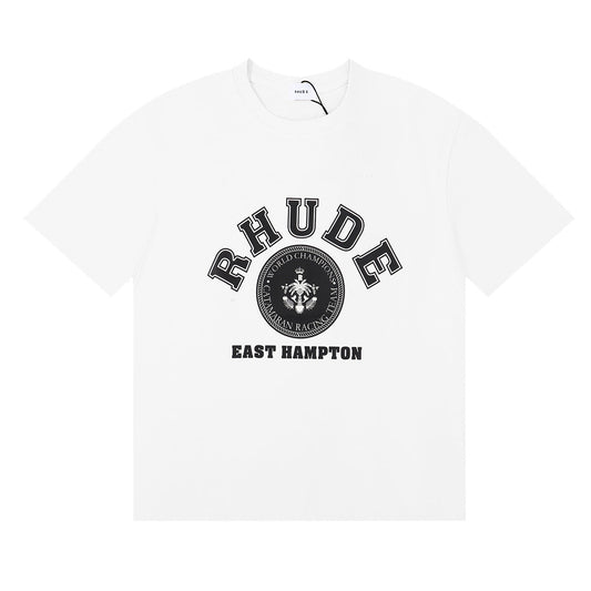 Rhude T-shirt Micro Label Letter Pattern Printed Short Sleeve T-shirt