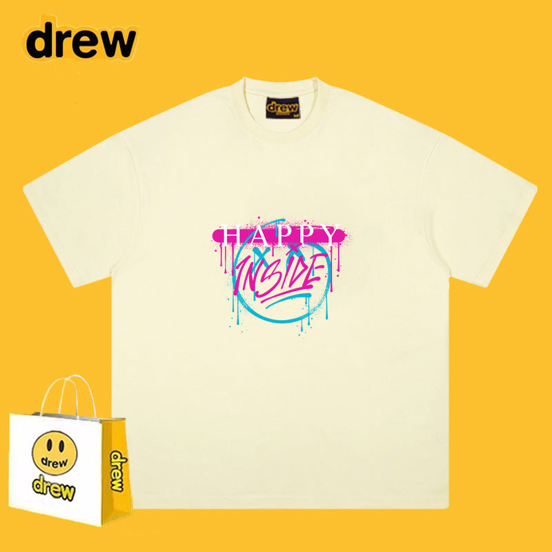 Drew T-shirts Smiley T-shirt Cotton Short Sleeve
