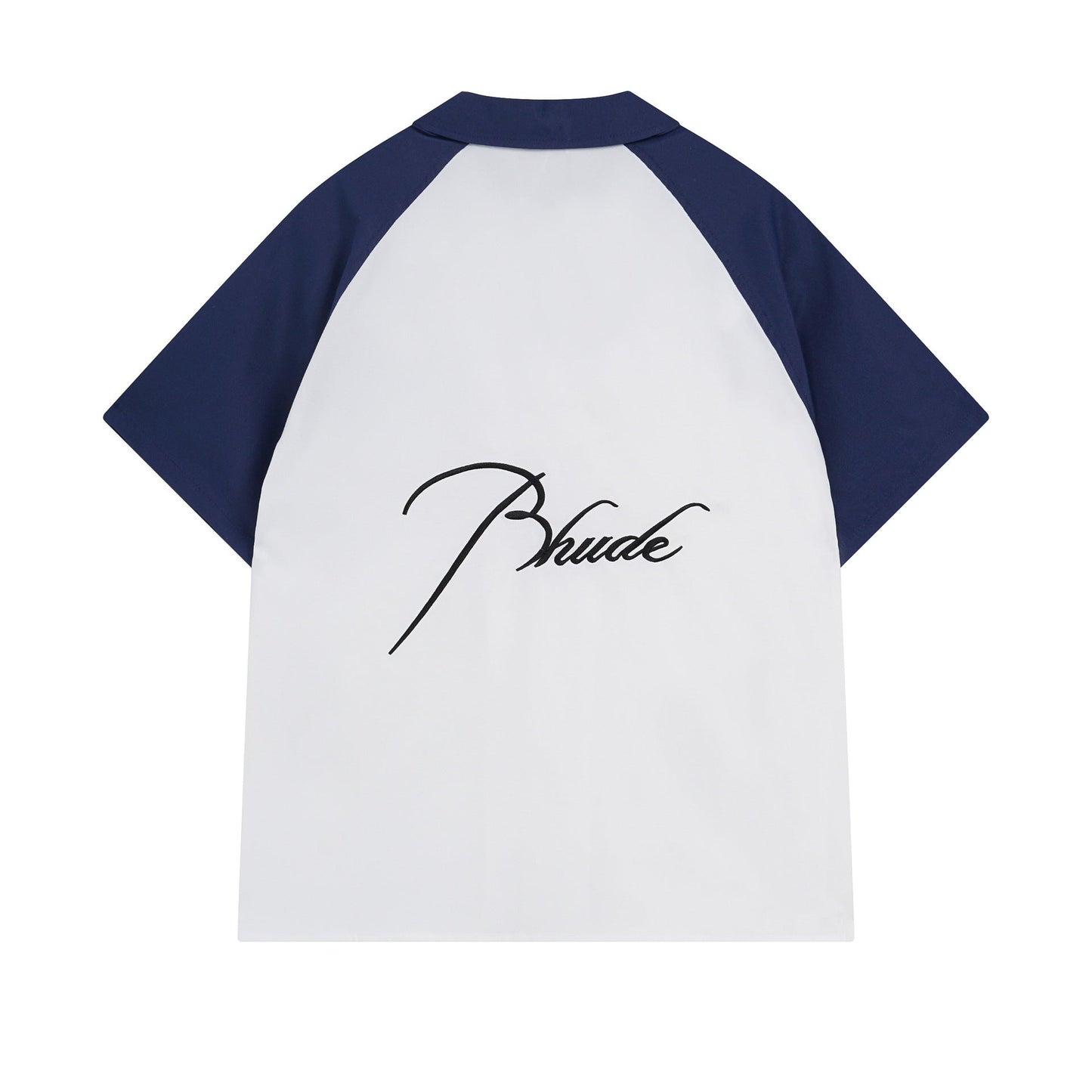 Rhude T-shirt Pocket Letter Embroidery Color Matching Short Sleeve Shirt