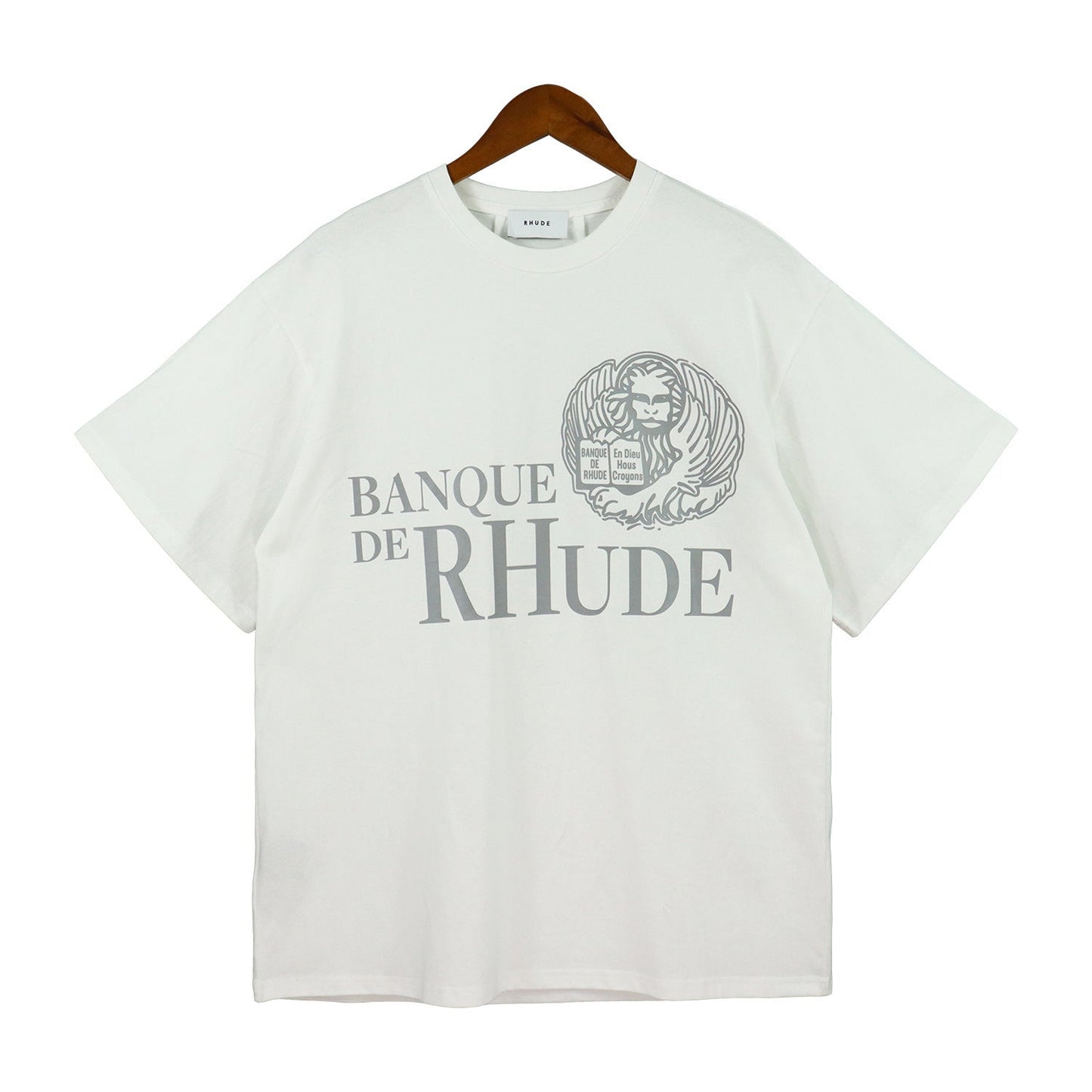 Rhude T-shirt Micro Label Letter Logo Line Pattern Short Sleeve T-shirt Loose