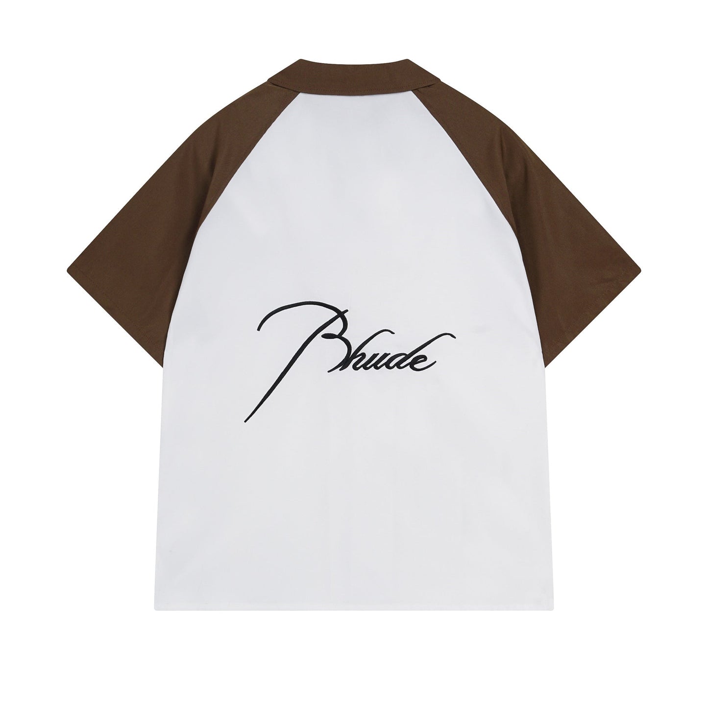 Rhude T-shirt Pocket Letter Embroidery Color Matching Short Sleeve Shirt