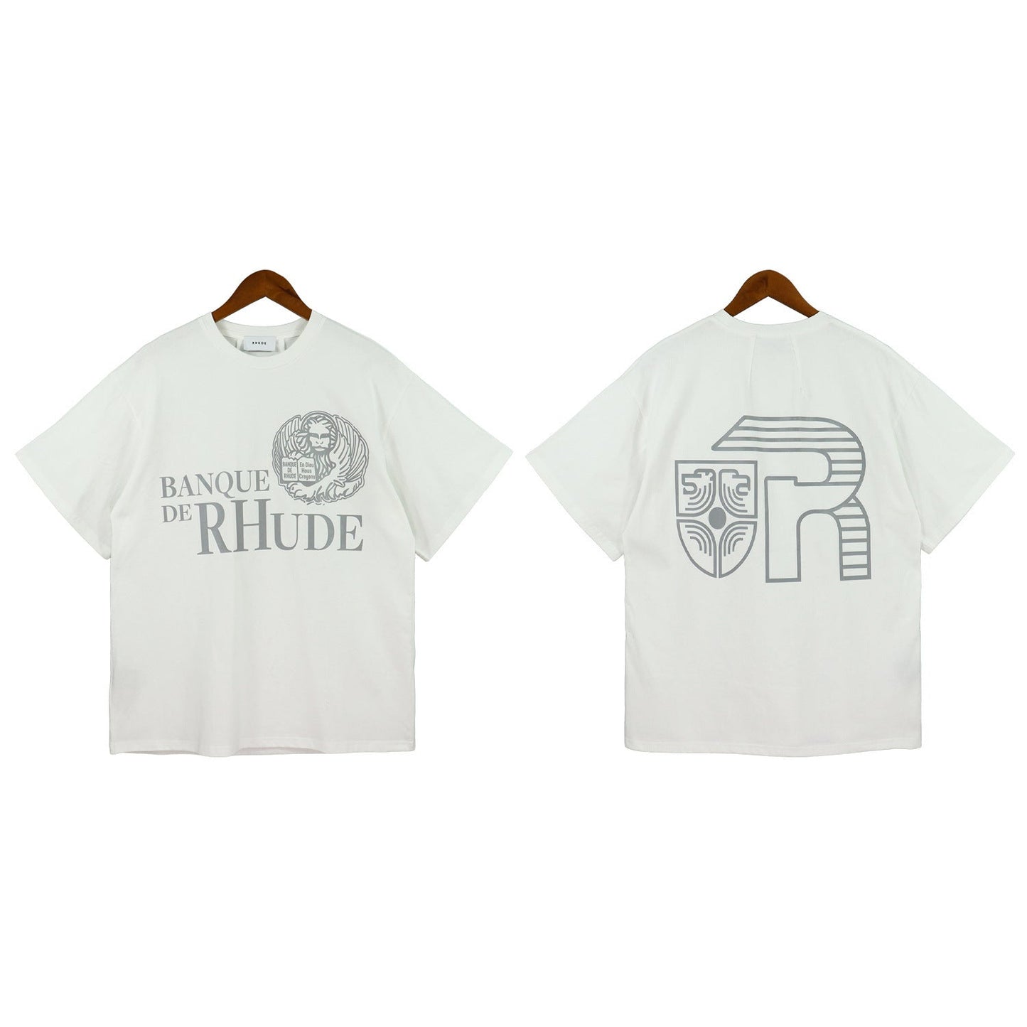Rhude T-shirt Micro Label Letter Logo Line Pattern Short Sleeve T-shirt Loose