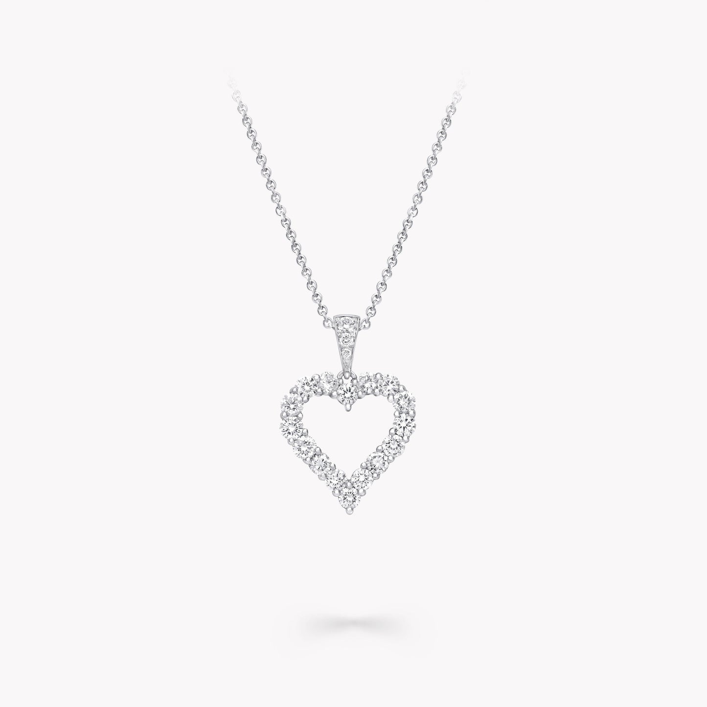 Graff Heart Silhouette Silver Cubic Zirconia Necklace
