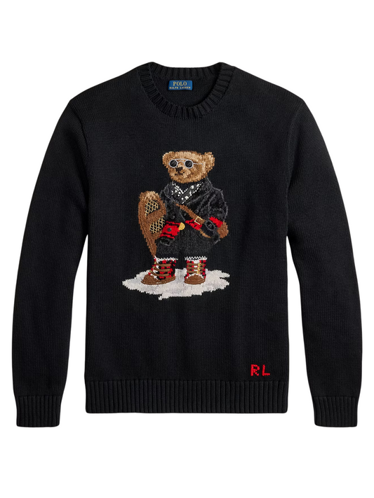 RALPH LAUREN Polo Bear Embroidered Sweater Black