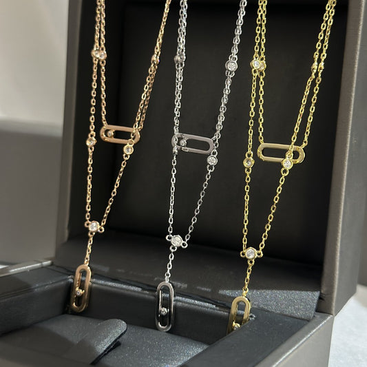 Messika Move Uno 2 Rangs Paved Necklace