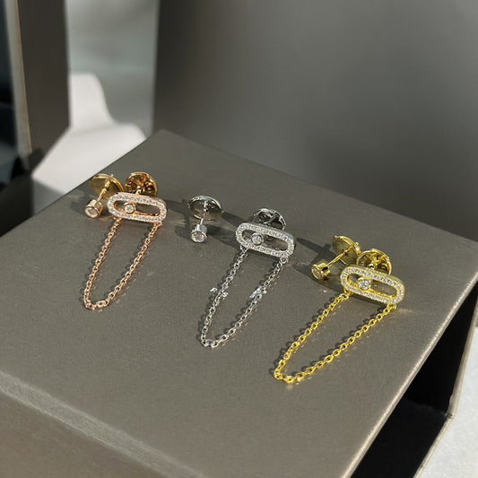 Messika Move Uno Chaine Cubic Zirconia Earrings
