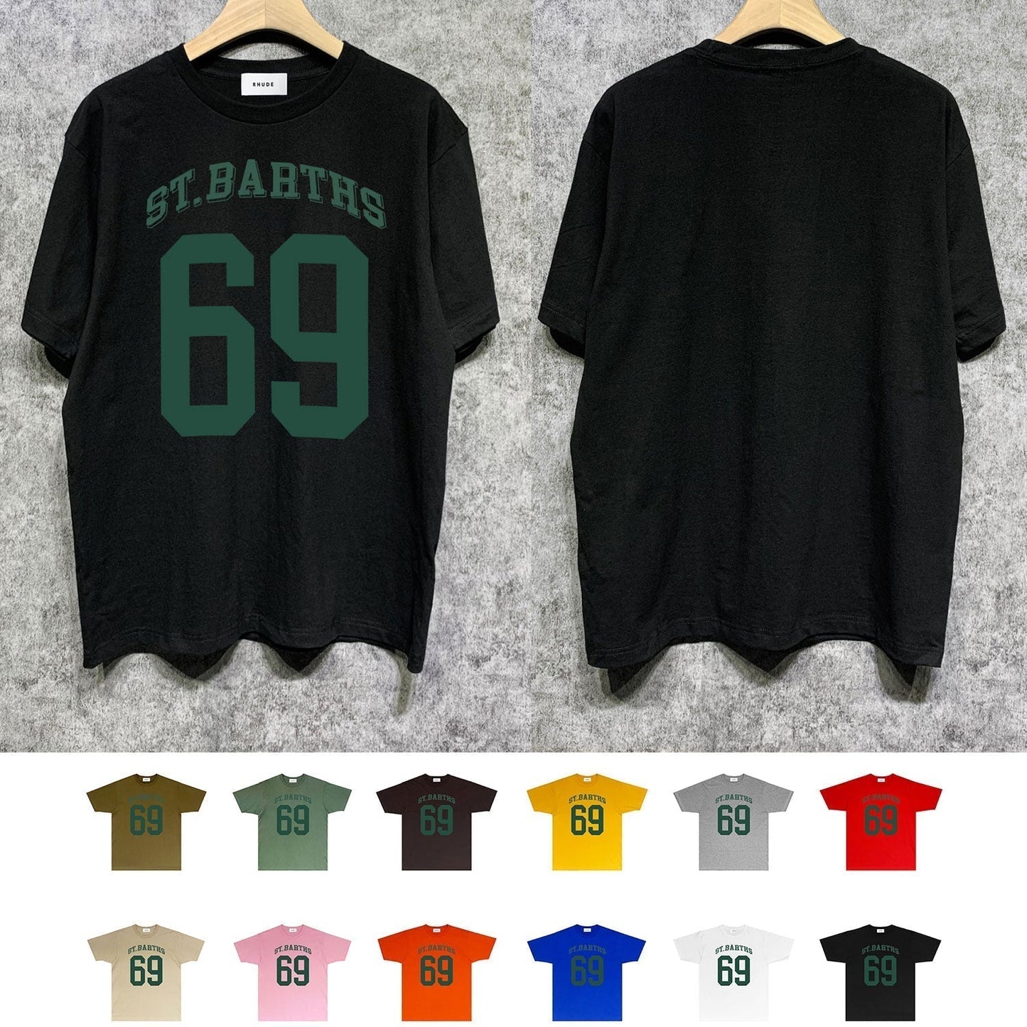 Rhude T-shirts Printed Trendy Pure Cotton