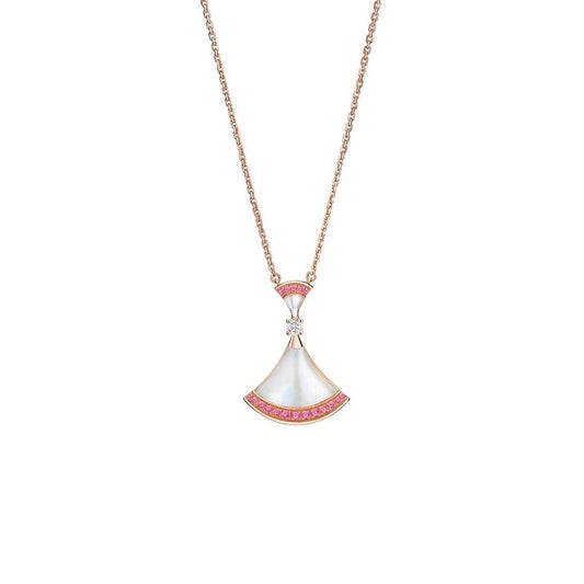 Bvlgari Dream Necklace MOP Pink Cubic Zirconia