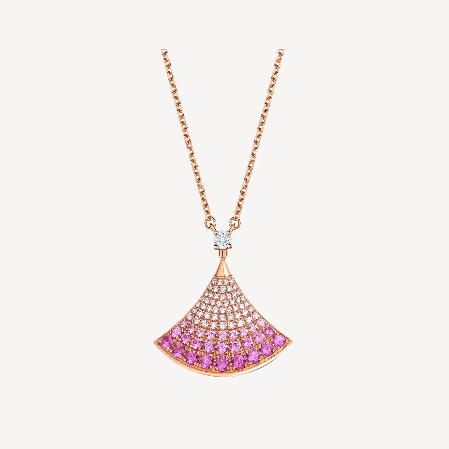 Bvlgari Dream Pink Cubic Zirconia Paved Necklace