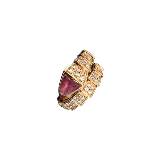 Bvlgari Serpenti Ring Pink Gold Cubic Zirconia Pink