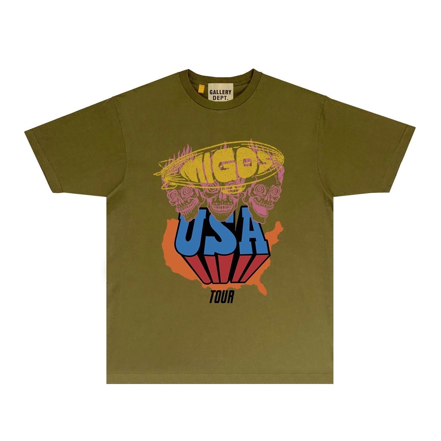 Gallery Dept T Shirt Retro Printed Loose Short-Sleeved Shirt