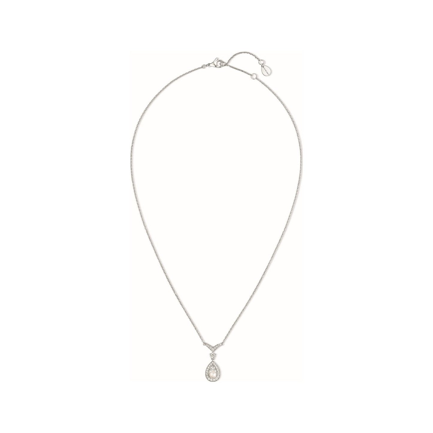 Chaumet Josephine White MOP Silver Cubic Zirconia Necklace