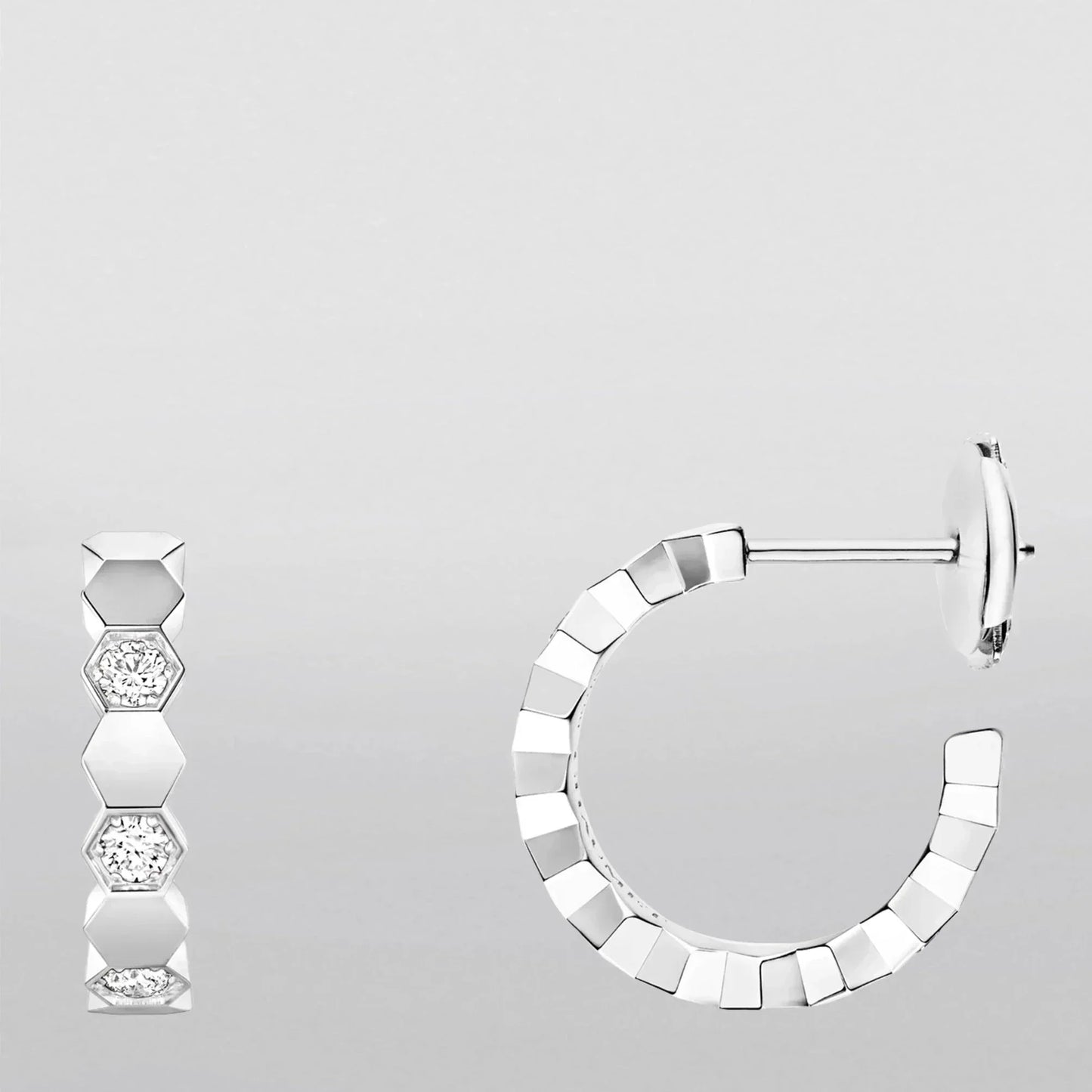 Chaumet Honee Silver Cubic Zirconia Hoop Earrings