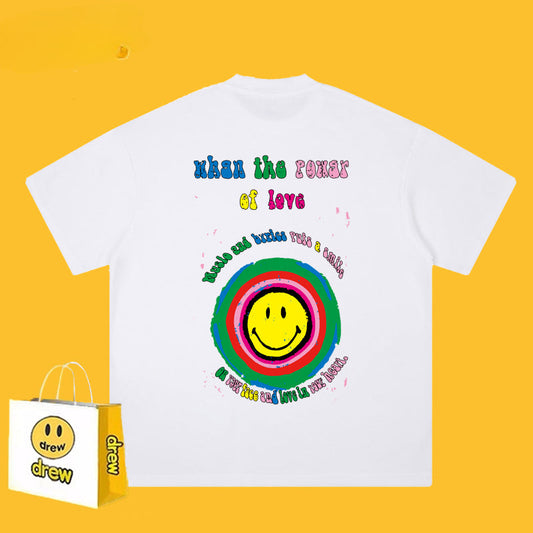 Drew T-shirts T-shirt Smiley Graffiti Printing Short Sleeve