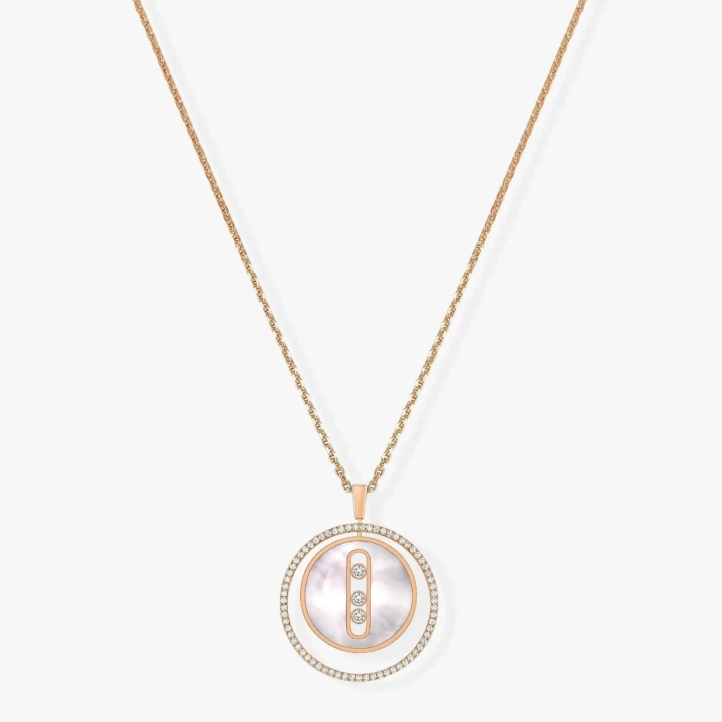 Messika Lucky Move Mm Nacre Blanche Cubic Zirconia Necklace