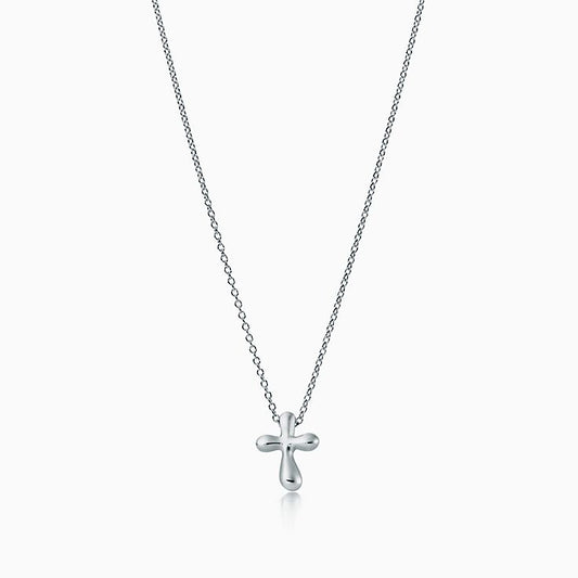 Tiffany Cross Pendant Mini Bare Cross Necklace