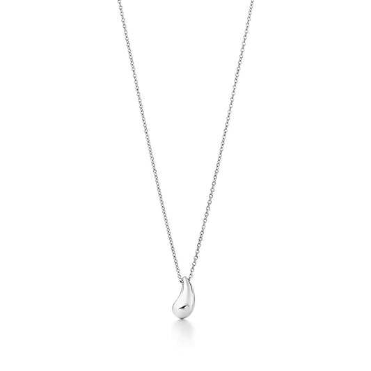 Tiffany Elsa Peretti Teardrop Pendant Sterling Silver Necklace