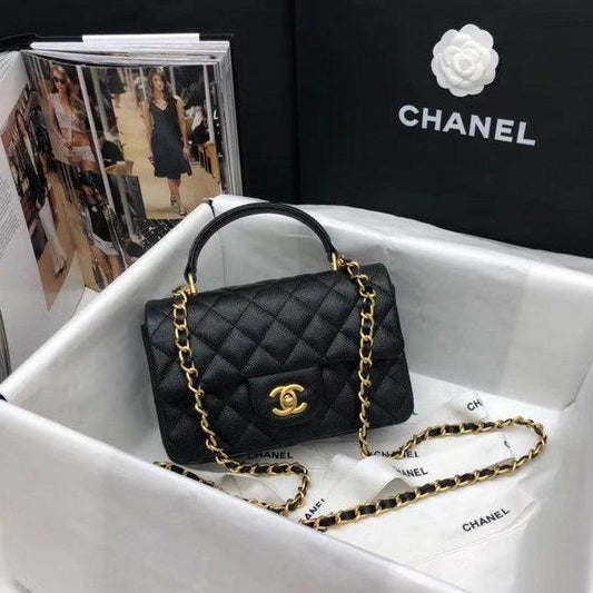 Chanel Mini Flap Bag with Top Handle Caviar