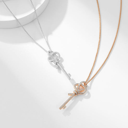 Tiffany Tiffan Key Woven Cubic Zirconia Necklace