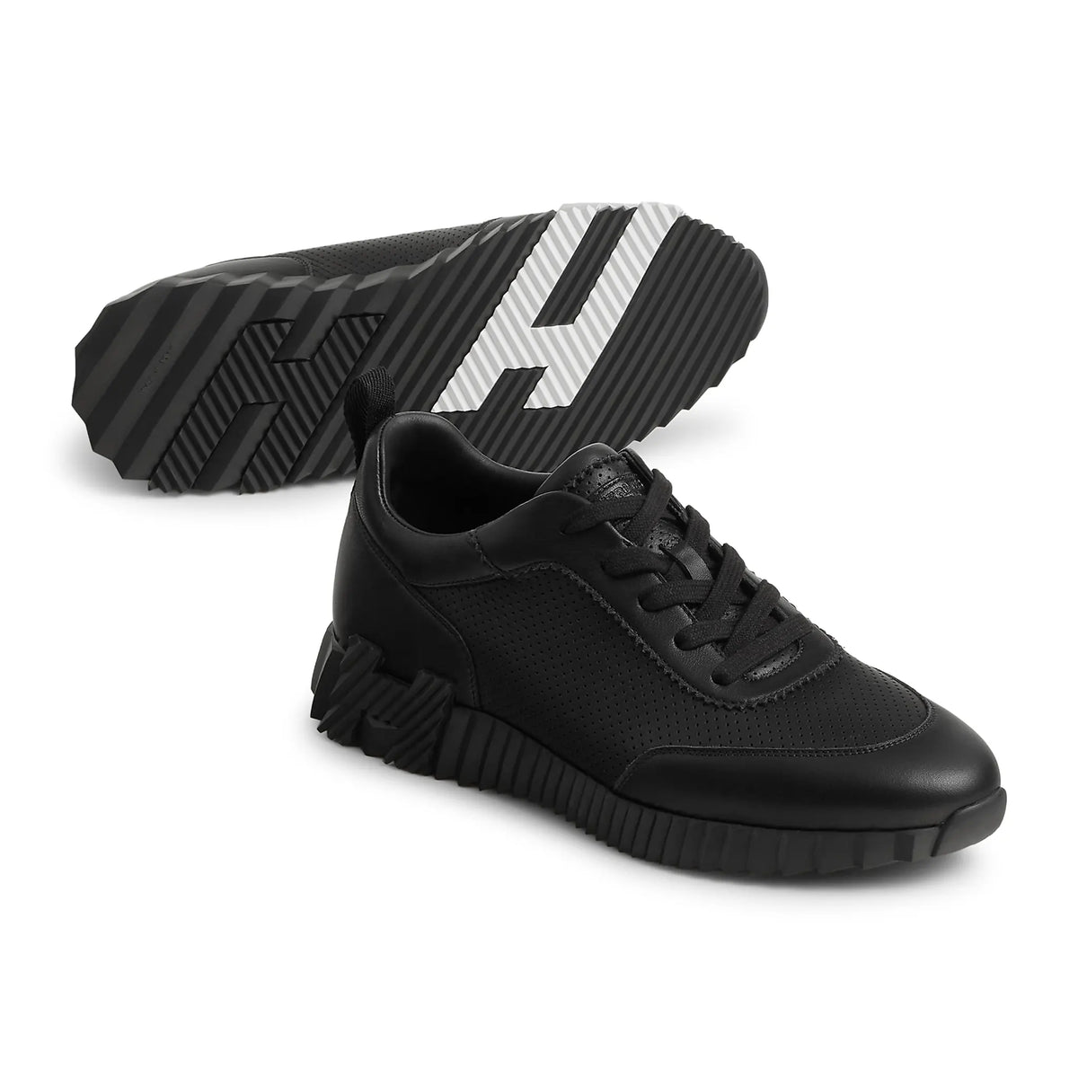 Hermes Paris Bouncing Perforated Leather Sneaker Noir