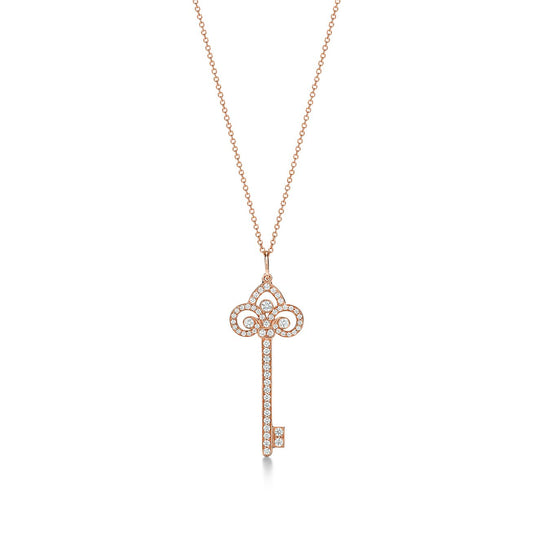 Tiffany Fleur Key Cubic Zirconia Necklace