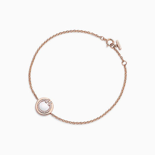 Tiffany Cubic Zirconia Circle Pink Gold Bracelet