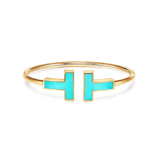 Tiffany T Wide Turquoise Open Bracelet